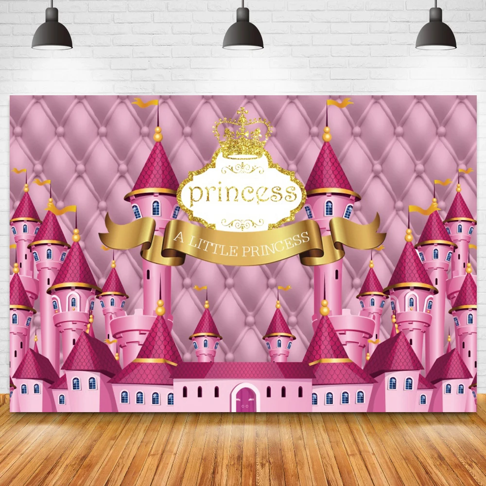 

Принцесса Принц душ фоны фото розовый синий замок День Рождения фотография новорожденный портрет реквизит