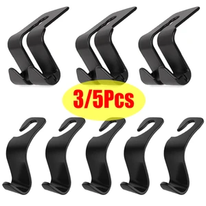 1/3/5Pcs Universal Car Seat Back Headrest Hanger Hook Phone Holder Handbag Purse Hanger Fastener Clip Car Interior Accessories