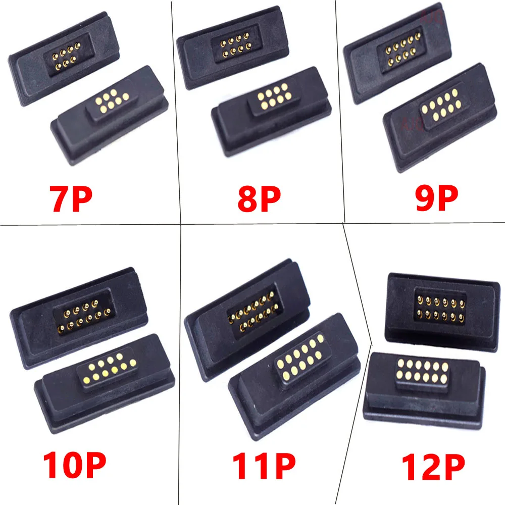 

1Pair DC Magnetic Pogo Pin Connector 6pin 7 8 9 10 11 12 Positions waterproof 2A Spring Loaded Pogopin Male Female Contact Strip