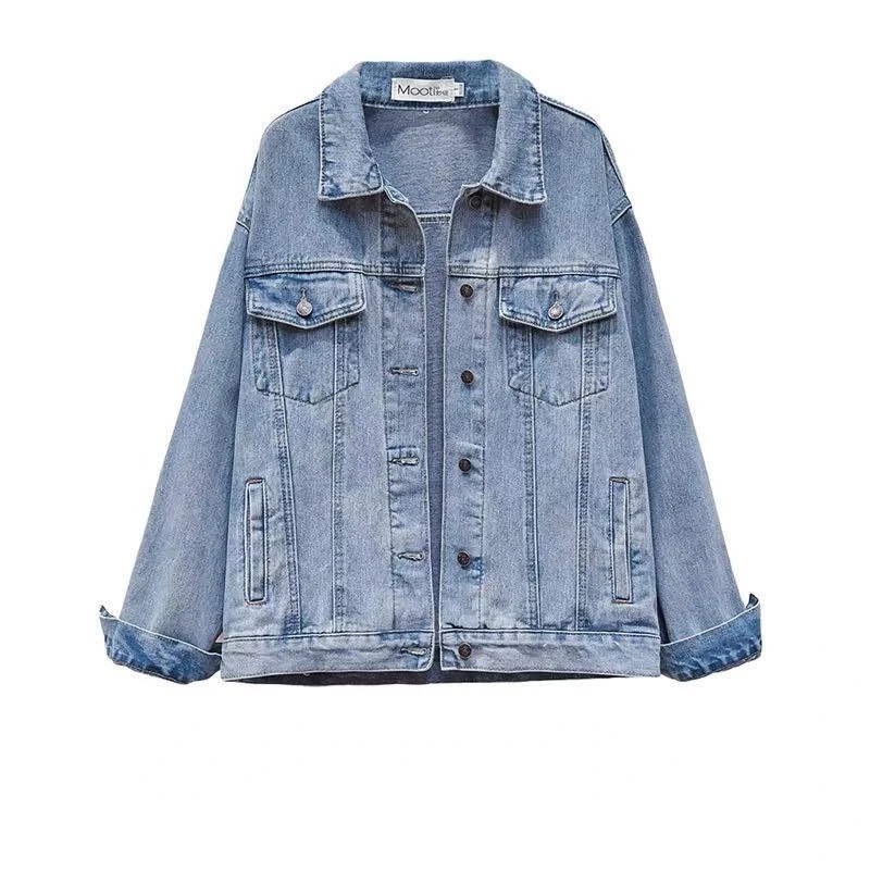 

Woman Short Cowboy Outwear Jean Jackets Female Street Jeans Jacket Ladies Cotton Blue Denim Coat Outerwear Bomber Jacket G112