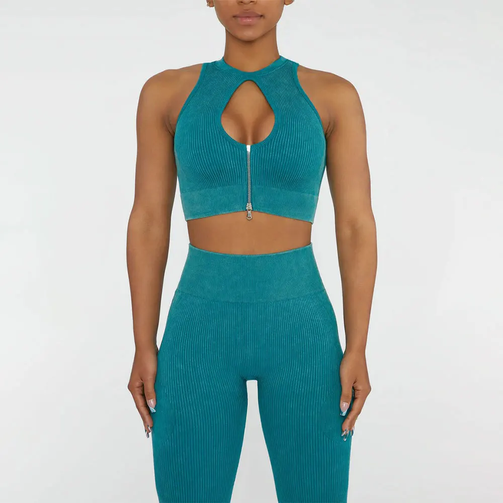 

Women Fitness Suits Sports Underwear Shockproof High-strength Yoga Pants Women's High Waist Hip-lifting Sand Wash Yoga Set