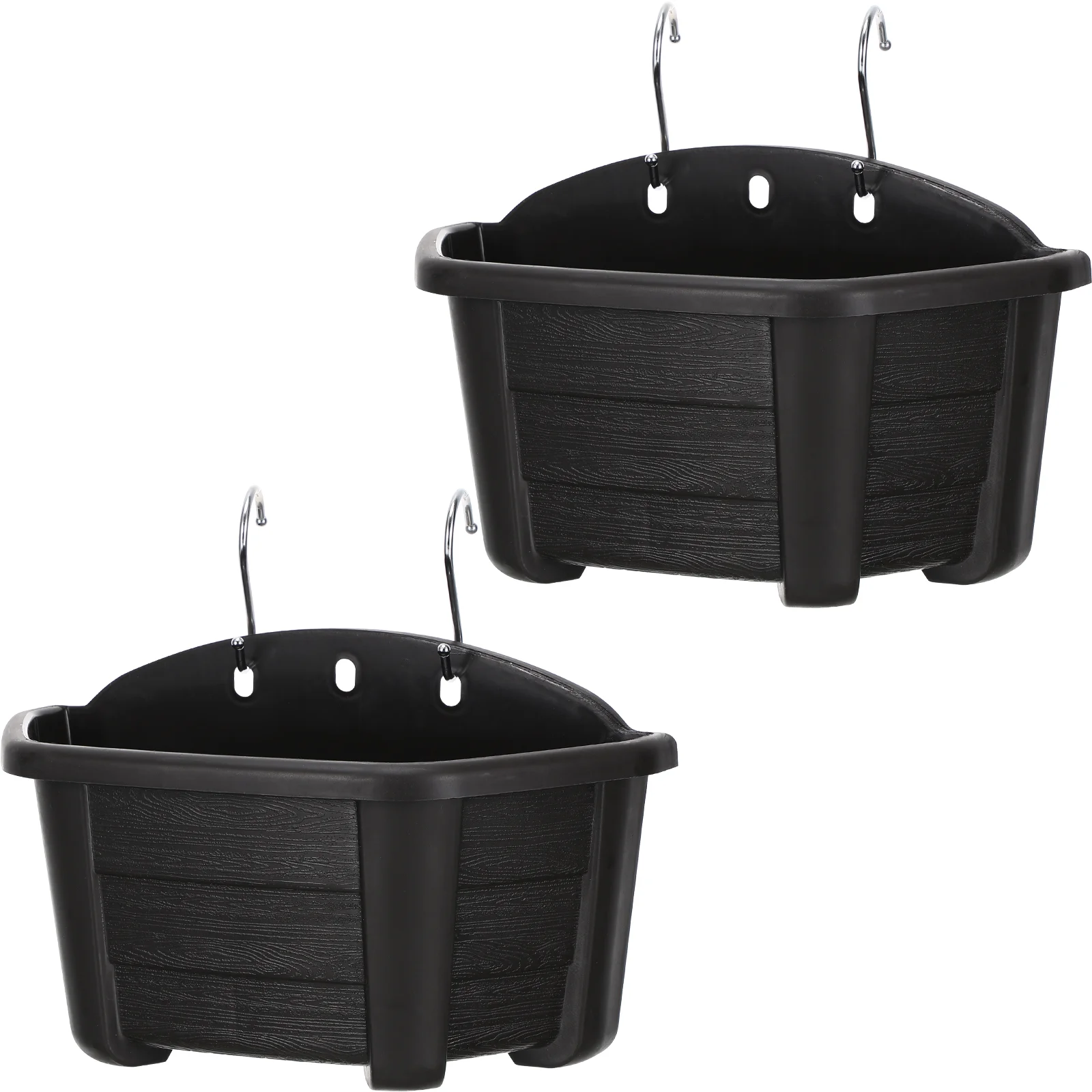 

2 Pcs Wall Mounted Semicircle Flower Pot Hanging Flowerpots Plastic Planters Outdoor Plants Indoor Potted Buckets Fence