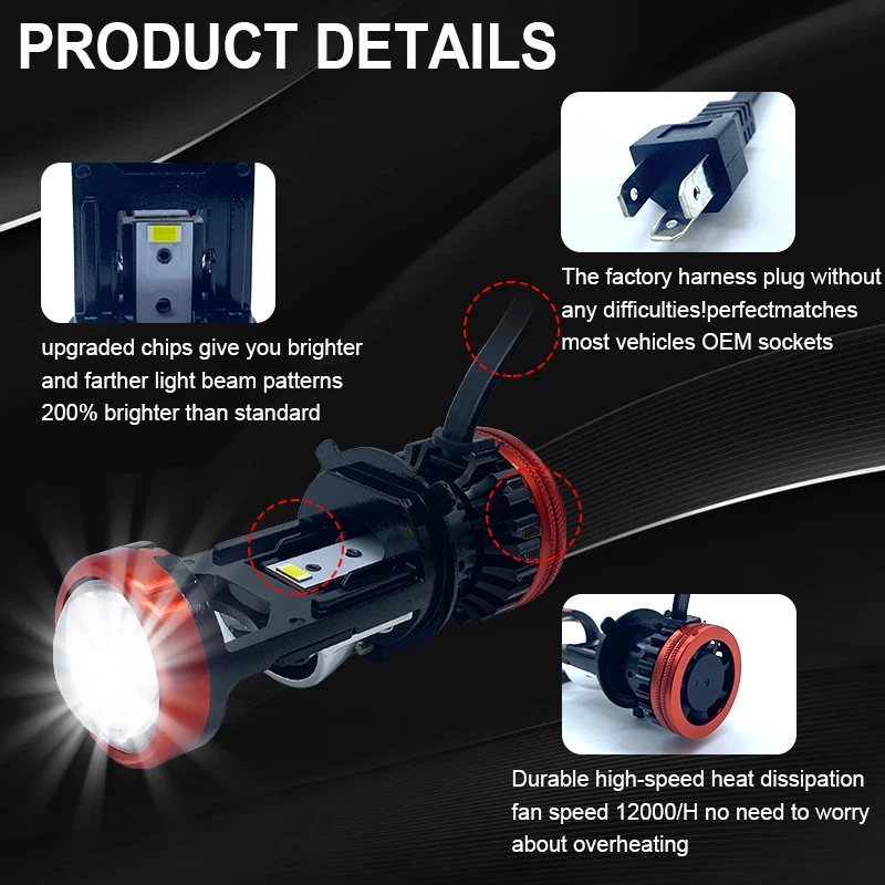 2 шт. Canbus H4 светодиодный проектор мини-объектив супер высокой мощности лазерные