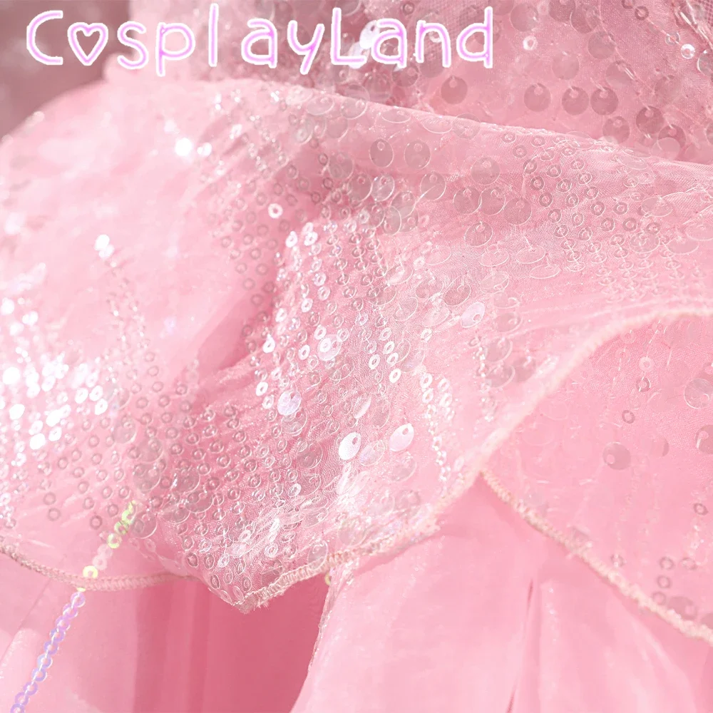 Розовое платье ведьмы Глинды карнавальный костюм красивый женский наряд