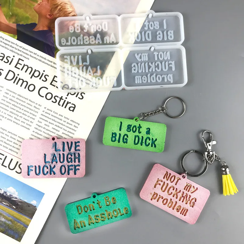 

Silicone Keychain Mold Language Pendant Mold Epoxy Resin Mold Jewelry Necklace Earring Mold DIY Crafts Mold Art Crystal Mould