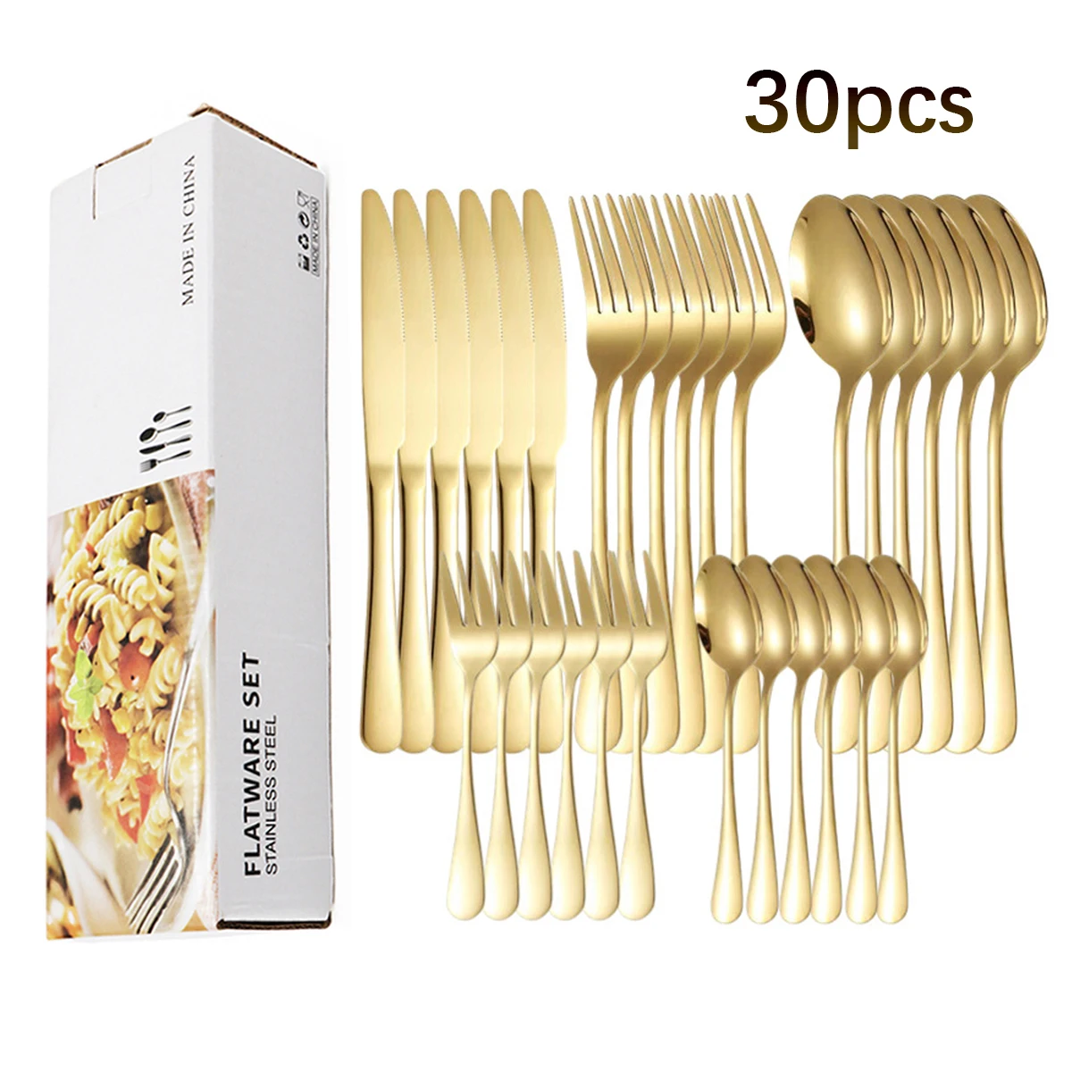 Красочный Набор Столовой Посуды Из Нержавеющей Стали 30 Шт. Экологически Чистый