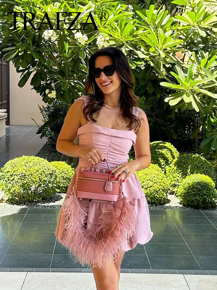 Женское мини-платье на молнии с квадратным вырезом без рукавов и спинки