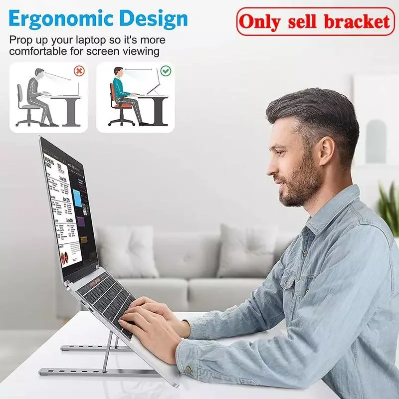 

NewFoldable Laptop Stand Adjustable Notebook Stand Portable Laptop Holder Tablet Stand Riser Computer Support For MacBook Air Pr