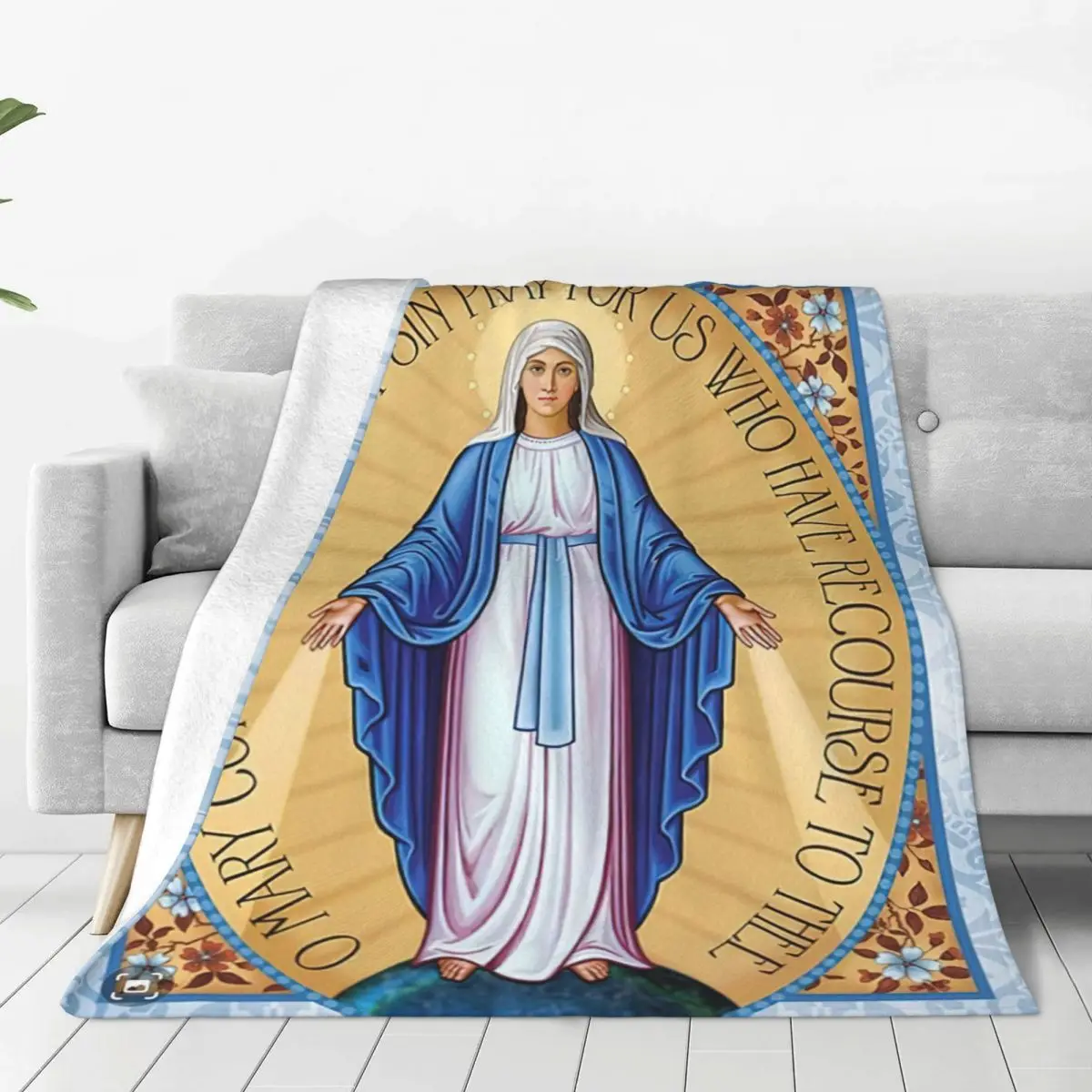 

Мексиканское флисовое покрывало Дева Мария, наша Леди Гуадалупе, христианское одеяло для кровати, мягкое покрывало для автомобиля