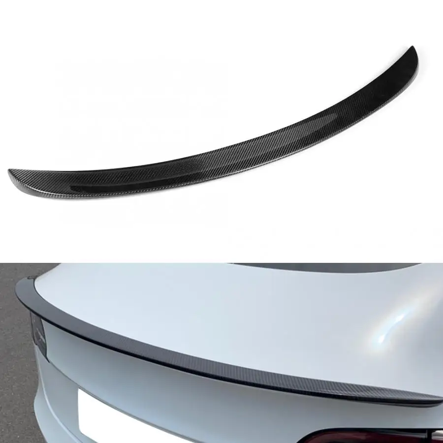 

Car Spoilers 3D Carbon Fiber Rear Trunk Spoiler Wing Fits For Tesla Model 3 2016- Universal Wing