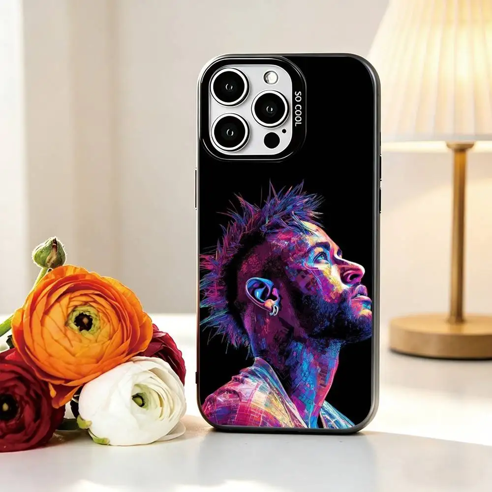 Фото Чехол для телефона F-Football star N-Neymar для iPhone 17, 16, 15, 14, 13, 12, 11 Plus, Pro Max, XS, красочный, серебристо-черный №4