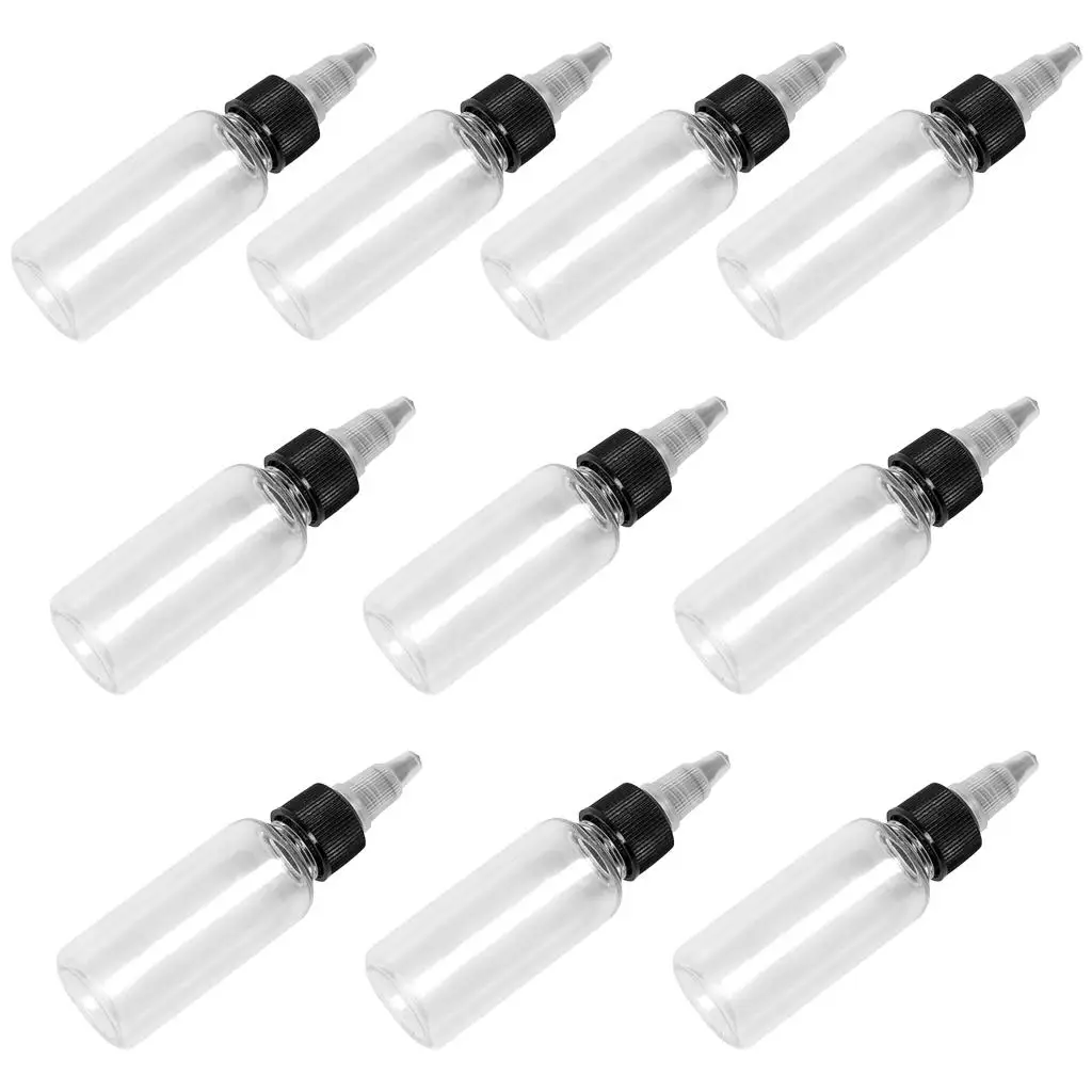 

WHOLESALE 10pcs 60ml 30ml Plastic Empty Tattoo Ink Pigment Bottles Supply