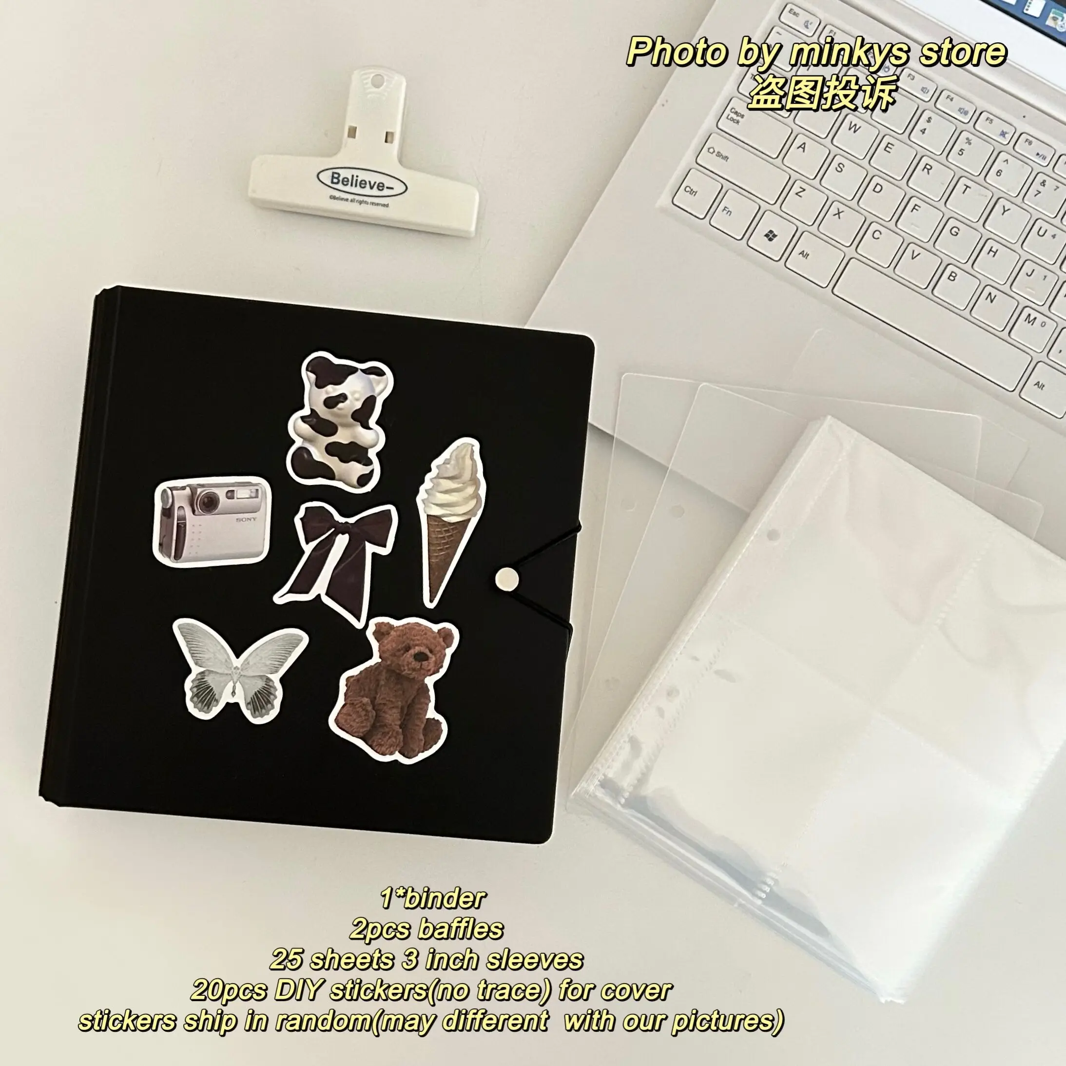 MINKYS Kawaii D-образная папка для фотокарток