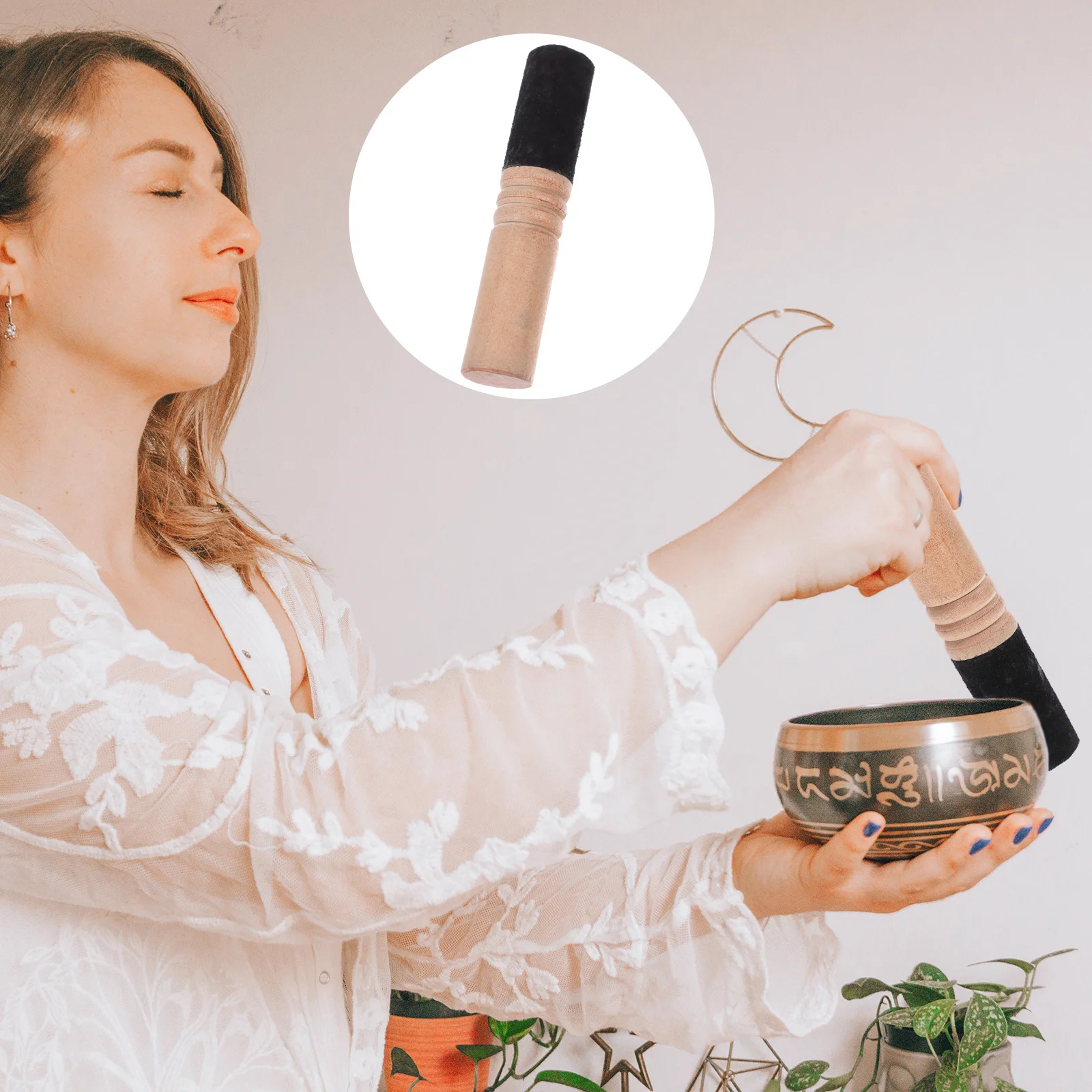 

Singing Bowl Hand Stick Yoga Meditation Singing Bowl Small Mallet