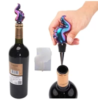 red wine bottle stopper crystal epoxy resin mold silicone mould crafts octopus feet octopus horns key ring molds for epoxy resin