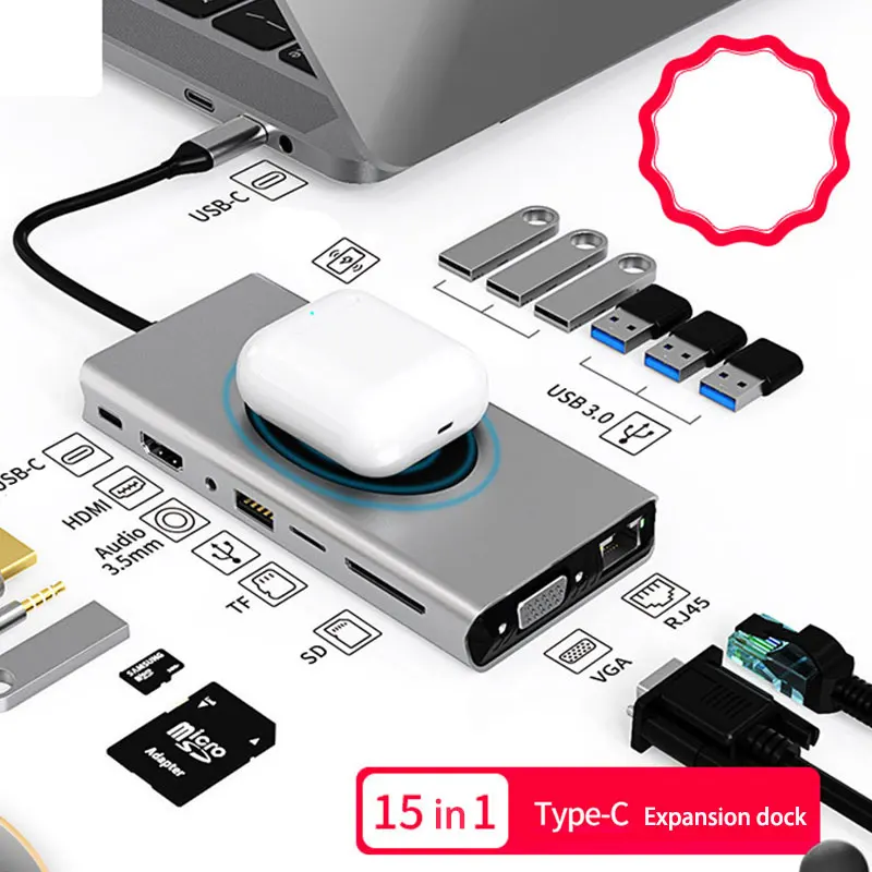 

Type C Docking Station Splitter Usb Hub hub Expansion Dock Notebook Converter