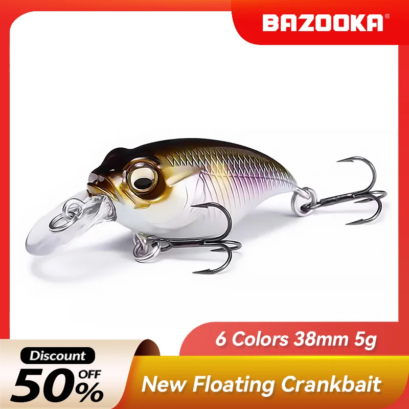 

Bazooka Floating Mini Crankbait Fishing Lure Rock Hard Bait Crank Wobbler Minnow Trolling Sinking Swimbait Isca Bass Pike Winter