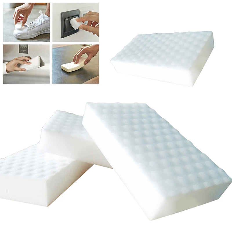 

1/5/10/20pcs Magic Sponge Foam Eraser Double Compressed High-Density Melamine Sponge Bathroom Kitchen Cleaning Sponge Brush