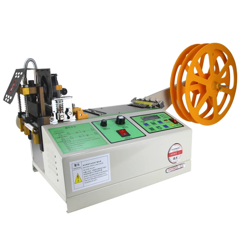 

automatic computer double feed single hot cutting machine Threaded ribbon ribbon Ear rope elastic belt webbing cutting machine