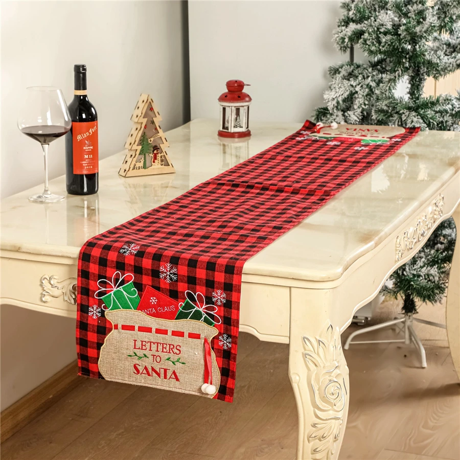

Christmas Decorations for Home 2022 Christmas Table Runner Linen Tablecloth Christmas Ornaments Dinner Table Decor New Year Gift