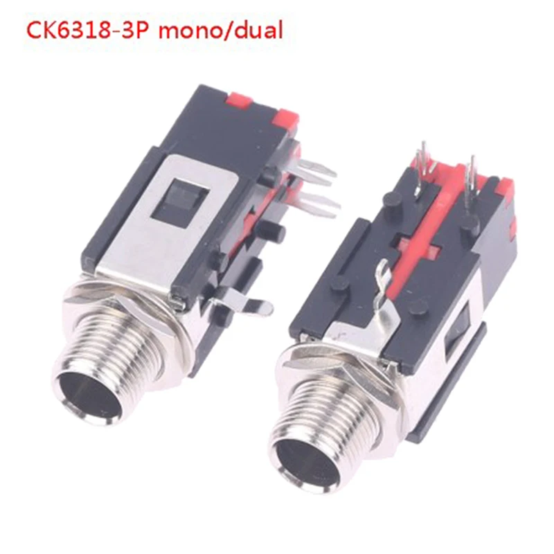 2 шт. 6,35 мм аудиоразъем, 3-контактный стерео аудиоразъем для микрофона, сварочная линия для телефона