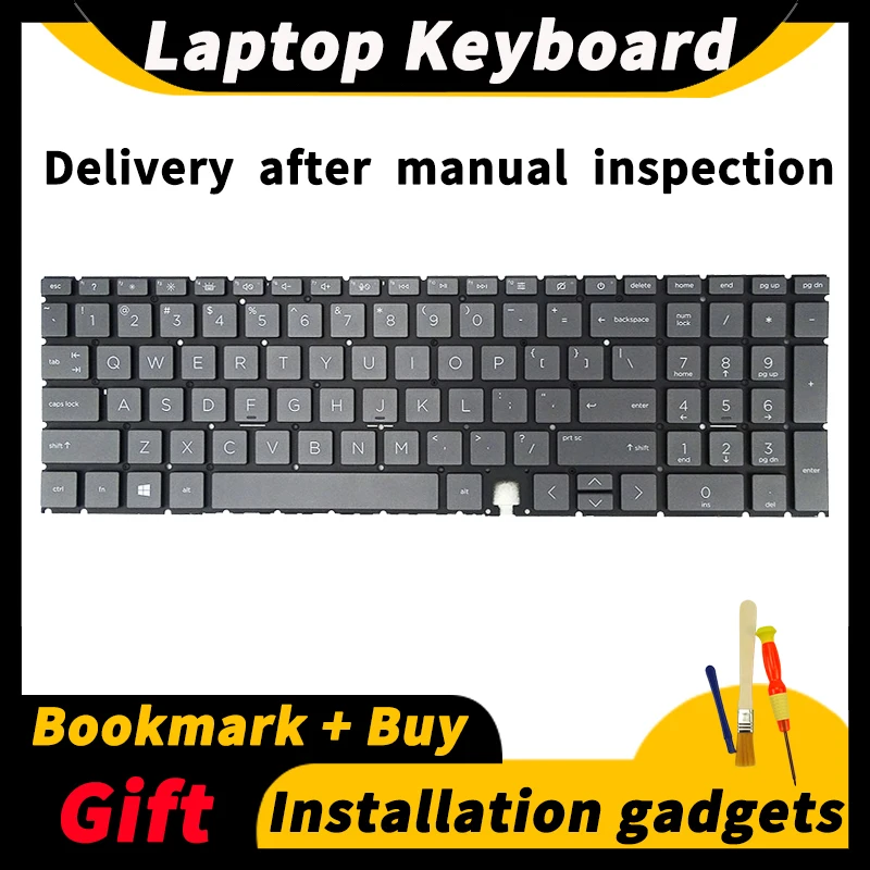 For HP ENVY X360 15-ED TPN-W140 Notebook Keyboard New Backlit Keyboard (Gray) 15-ED 15-AG