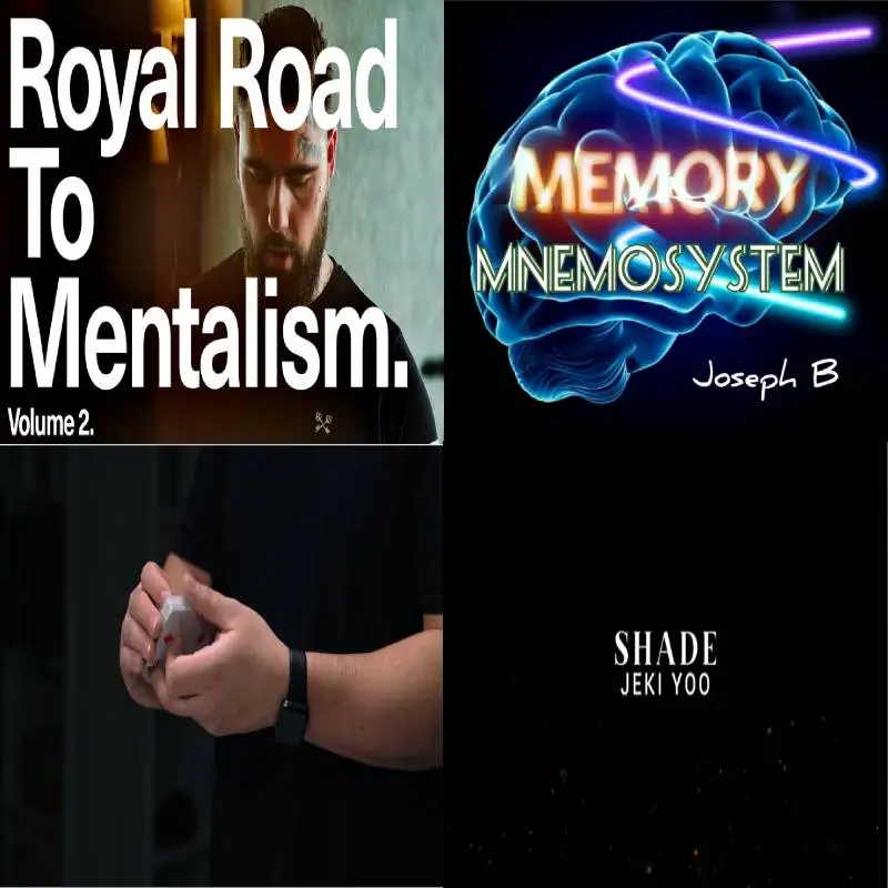 

Mnemosystem by Joseph B,Royal Road to Mentalism by Peter Turner 2,Shade by Jeki Yoo,The Family by Benjamin Earl- magic tricks