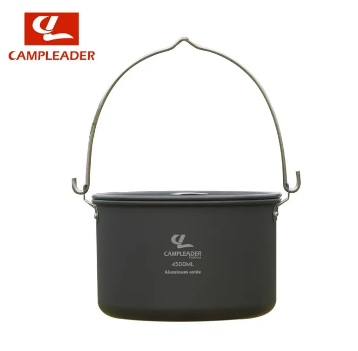 

Camping Pot 4.5L/4-Quart Hanging Cooking Pot with Lid Cookware for Outdoor Camping Hiking Fishinghanging