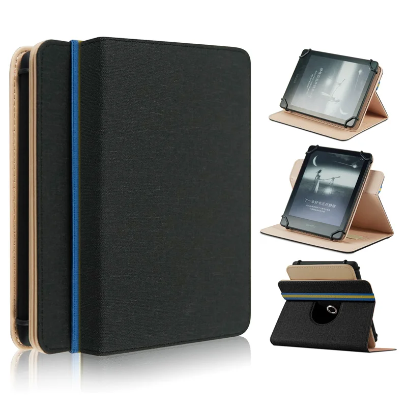 

360 Degree Rotating Cover Case for 6" eBook PocketBook 628 LE (Touch Lux 5 LE) Protective Funda with Hand Strap