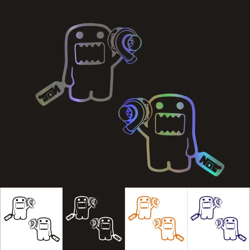 2pcs Car Stickers and Decals 3D JDM Domo Kun Auto Vinyl Sticker Reflective Window Decal Decoration Styling Accessories - купить по