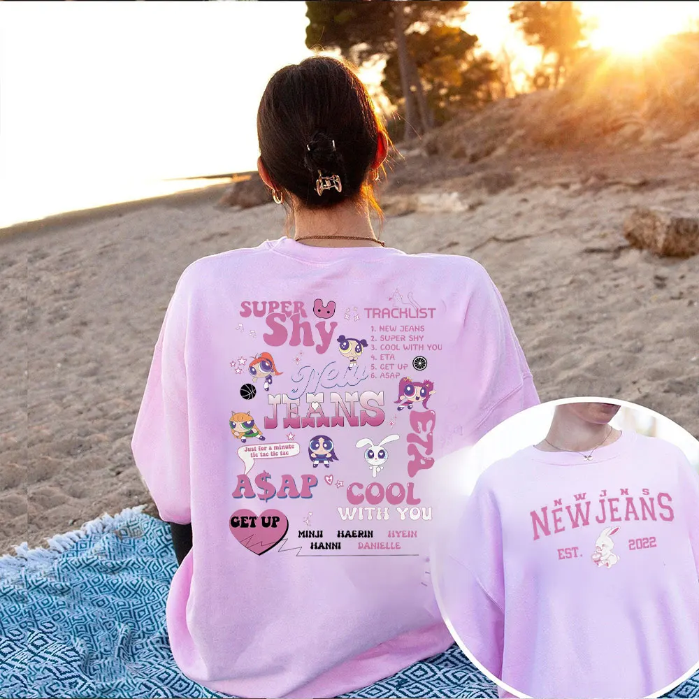 NewJeans Shirt Get Up 2nd EP Comeback Толстовка Minji Hanni Danielle Haerin Hyein Y2k Одежда Женский осенний