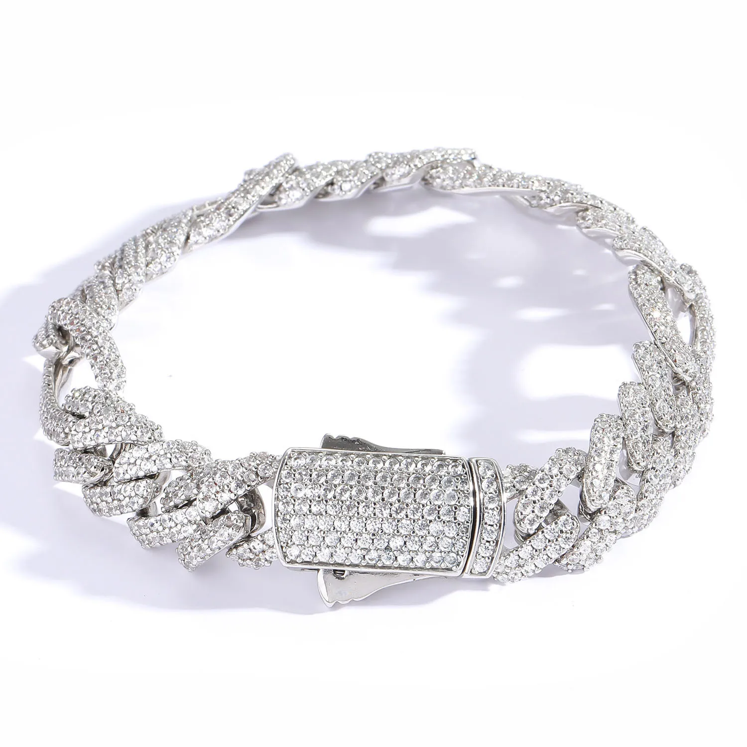 12 мм латунный браслет с цирконом в стиле хип-хоп Iced Out циркон кубинский