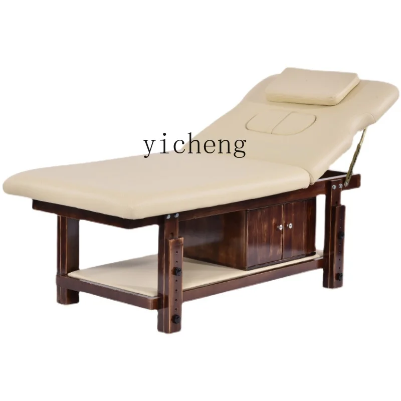 

ZC Solid Wood Facial Bed Massage Couch Physiotherapy Bed Massage Bed High-Grade Moxibustion Bed Eyelash Bed Tattoo Couch