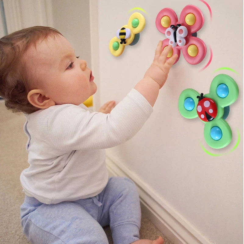Bath Toys Baby Child Bathing Fidget Spinner Suction Cup Shower Toy for Kids Funny Child Rattles Teether Montessori Toys Appease
