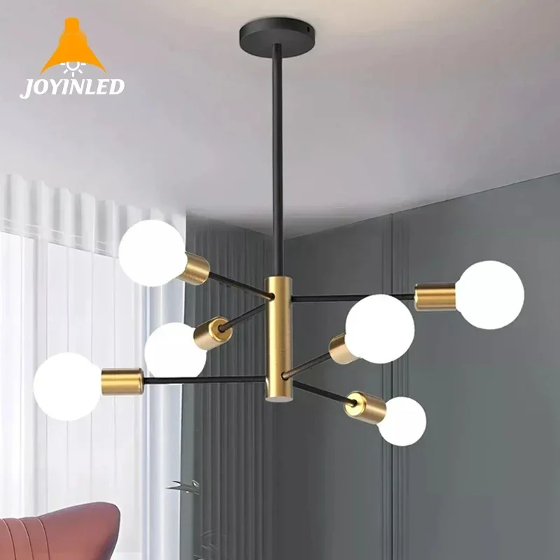 Современный скандинавский 4-светильник Спутник черный домашнее освещение