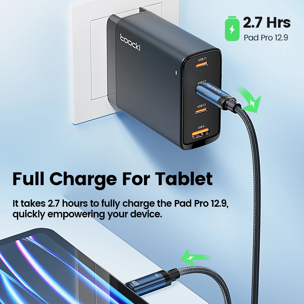 Toocki 5A USB C To Type C Cable PD 100W Fast Charging Phone Charger Data Cable For Macbook Samsung POCO F3 Oneplus Xiaomi Huawei