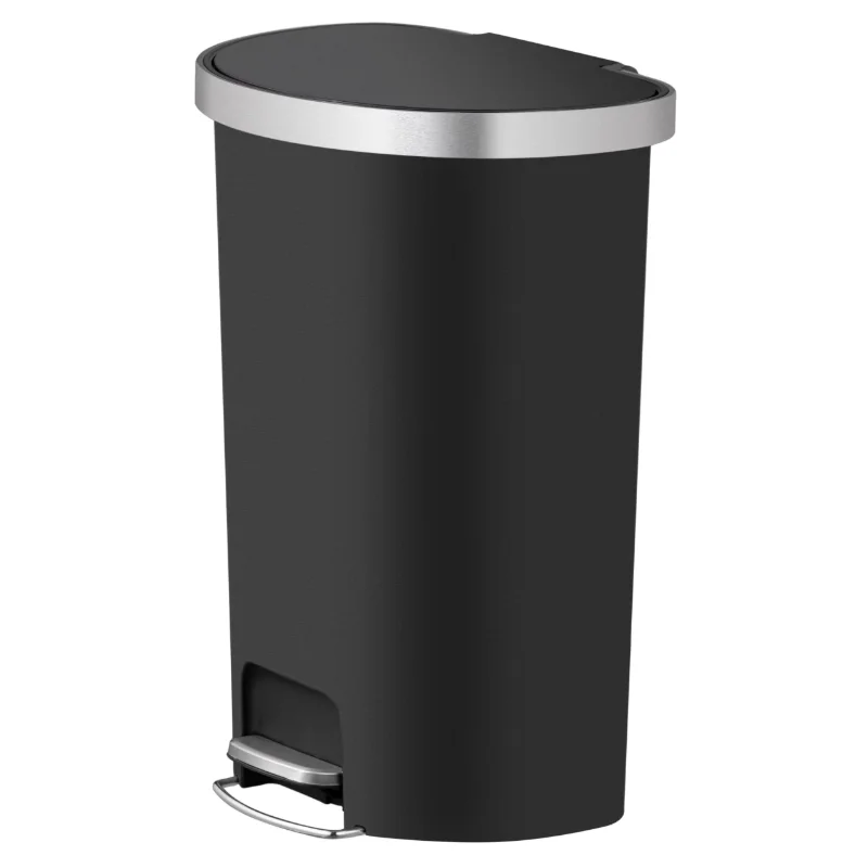 

Better Homes & Gardens 14.5-gal Plastic Semi Round Kitchen Step Trash Can, Black trash can