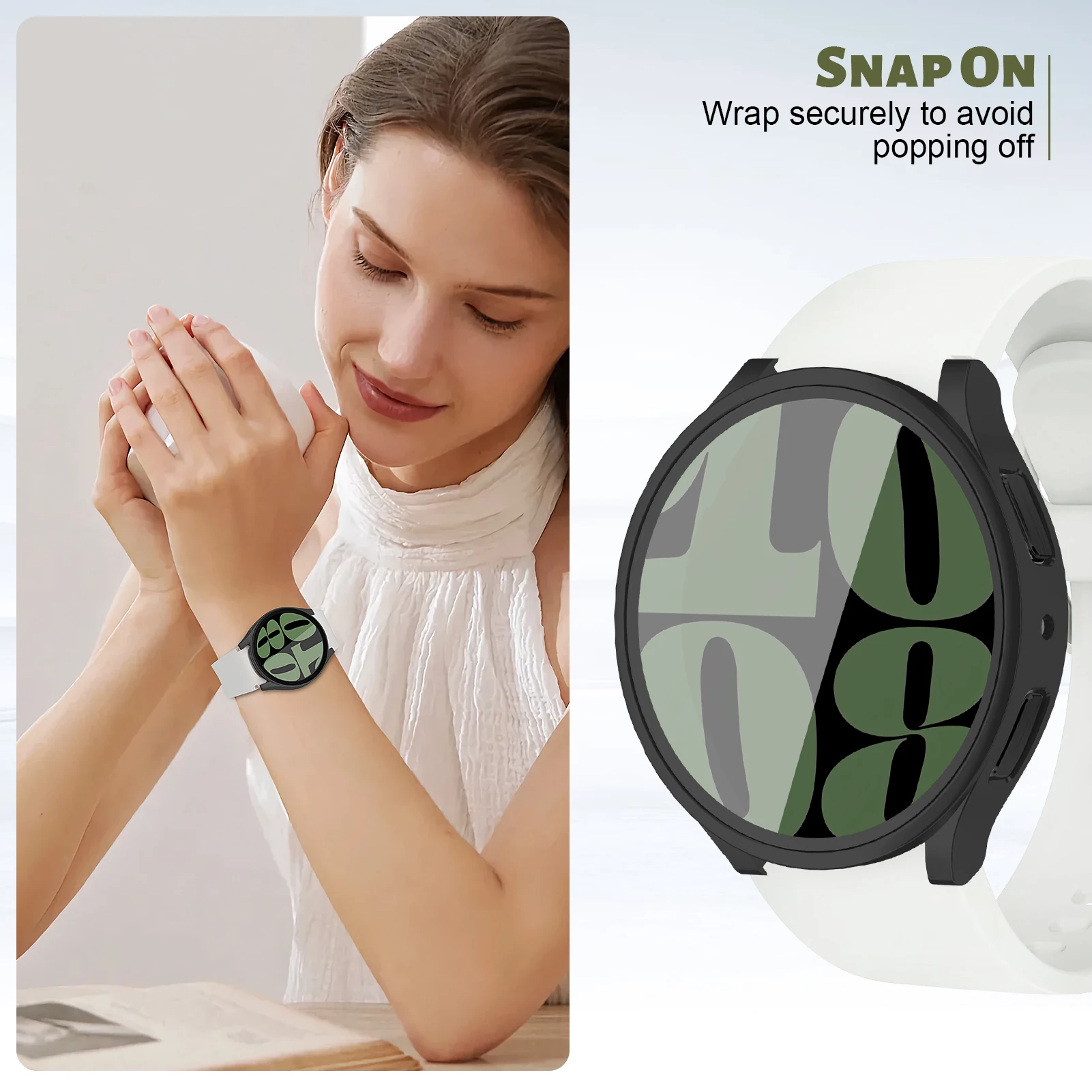 Чехол для Samsung Galaxy watch 6 44 мм 40 закаленное стекло бампер из поликарбоната