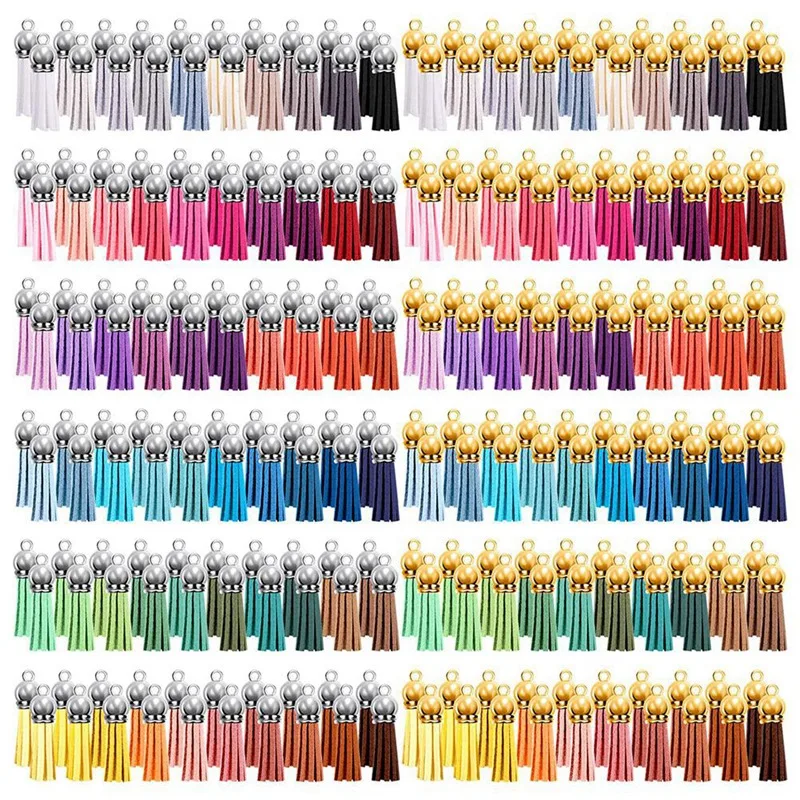 

240 Pieces Keychain Tassels Bulk Leather Tassel Pendants Random Color Tassel for Keychain, Craft and DIY Projects