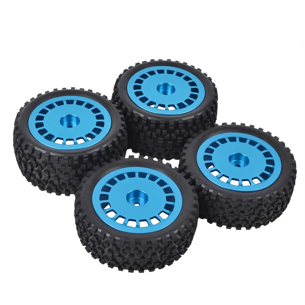 1/10 Buggy Tires W/Aluminum Alloy Dish Wheels Rim for Tamiya TD4/TD2/DF-03/DF-02/TT-02B/DT-03/DT-03T/DT-02/DB01/TRF502X/TRF511