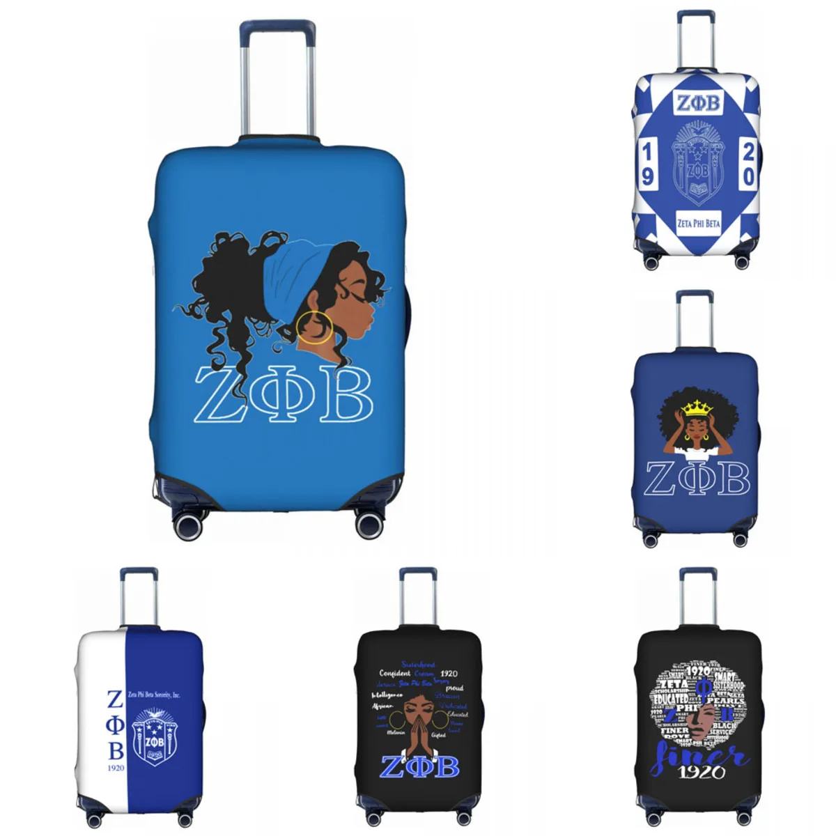 

Zeta Phi Beta Travel Luggage Cover Suitcase Cover Fits 18-32" Luggage