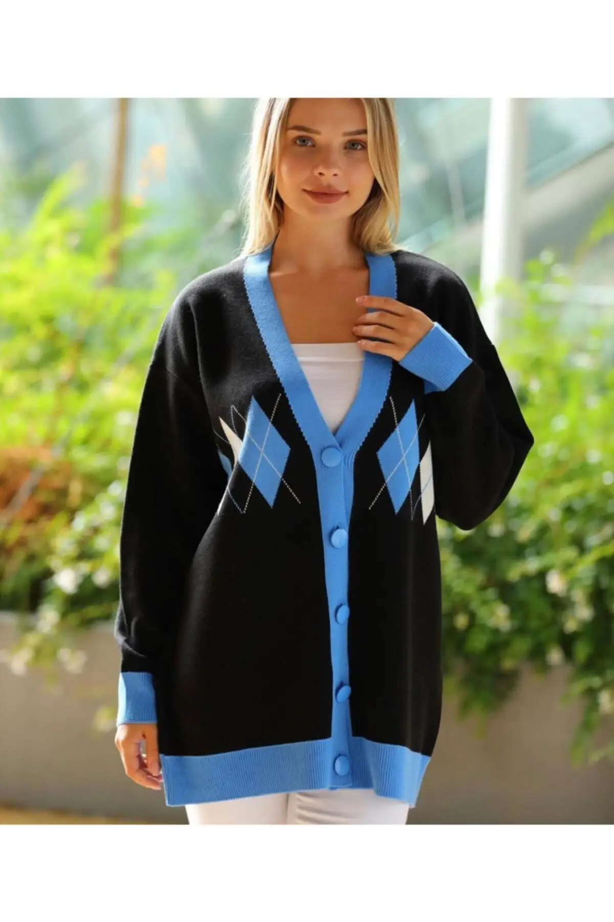 

Women's Cardigan Patterned 12193 Casual Knitted High Quality Fashion Cardigan Sweaters Loose Sweater Jumper