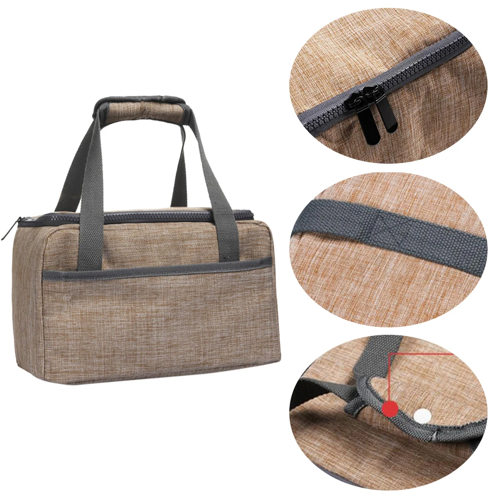 

Women Men Waterproof Oxford Portable Food Container Organizer Dinner Lunch Bag Zipper Closure Office Camping Thermal Insulated