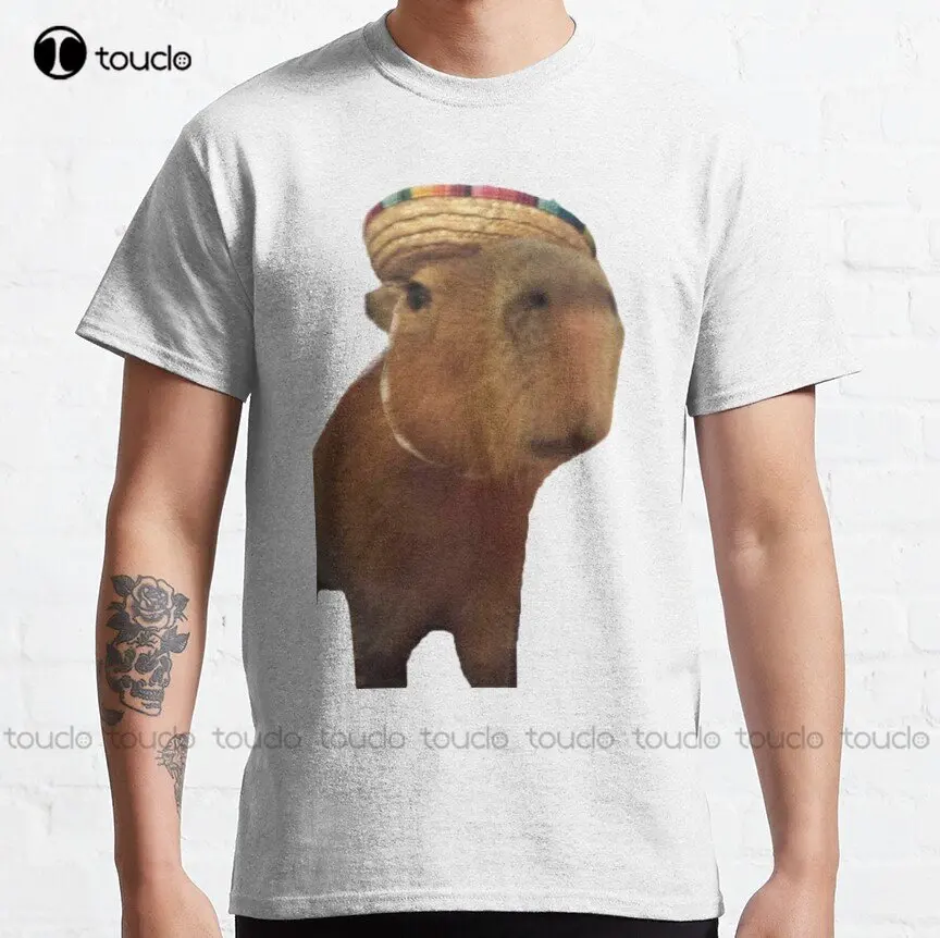 

Meme - Funny Mexican Capybara Classic T-Shirt Dog Shirt Outdoor Simple Vintag Casual T Shirts Custom Gift Xs-5Xl Printed Tee