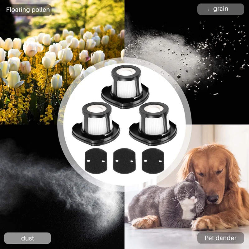 3 упаковки фильтров для Bissell 2390 2390A 2389 ластик волос домашних животных беспроводная