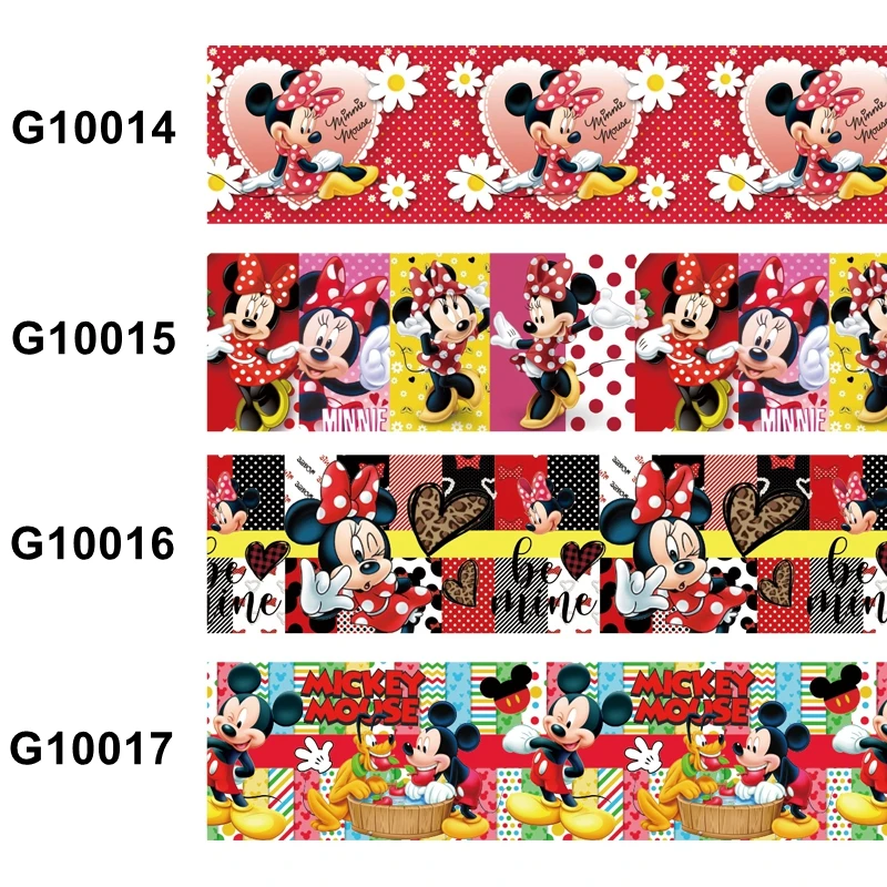 

Liston Mickey and Minnie Mouse Ribbon Grosgrain 10Yards Printed 25mm 38mm for DIY Hair Bow Craft Supplies Materials