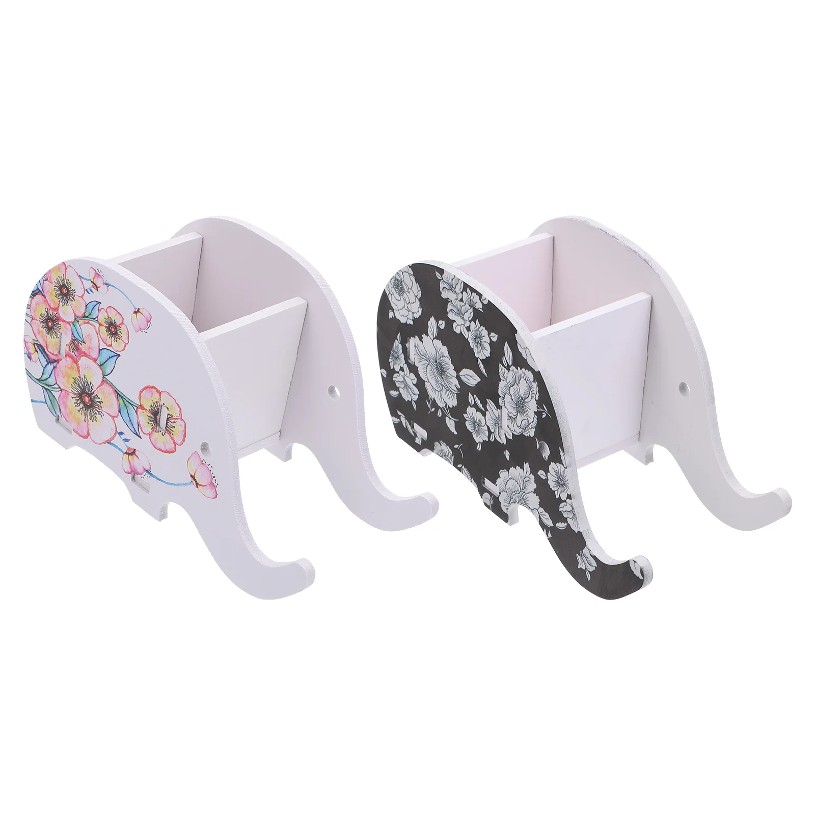 

Holderpen Animal Container Elephantbrush Practical Makeup Organizer Cup Desk Stand Wooden Shape Stationery Adorable Rack