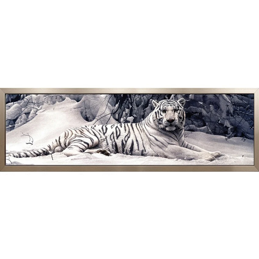 

White Tiger 5D DIY Diamond Painting Cross stitch kits Full Square Drill Mosaic Embroidery pintura de diamante decoración hogar