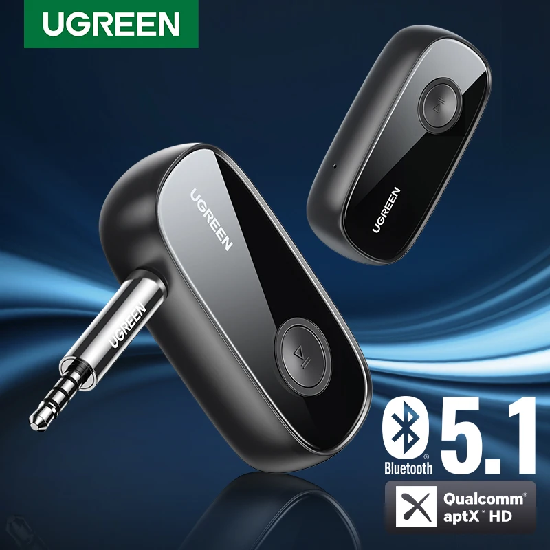 UGREEN Bluetooth приемник 5 1 aptX HD 3 мм AUX Jack аудио беспроводной адаптер для автомобиля ПК