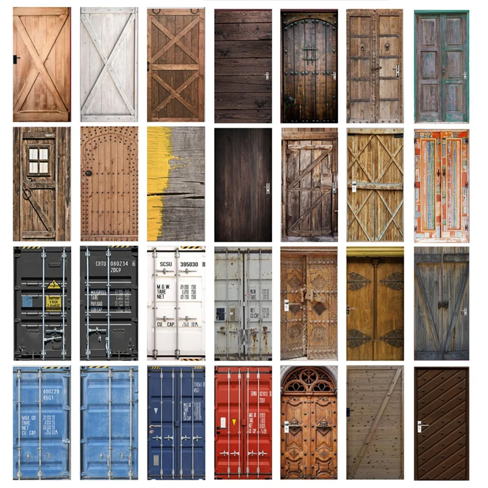 Самоклеящиеся винтажные деревянные дверные контейнеры наклейки из ПВХ